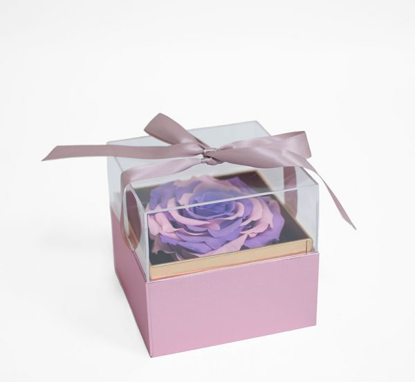 1131Arosegold Mini Rose Gold Acrylic Square Flower Box
