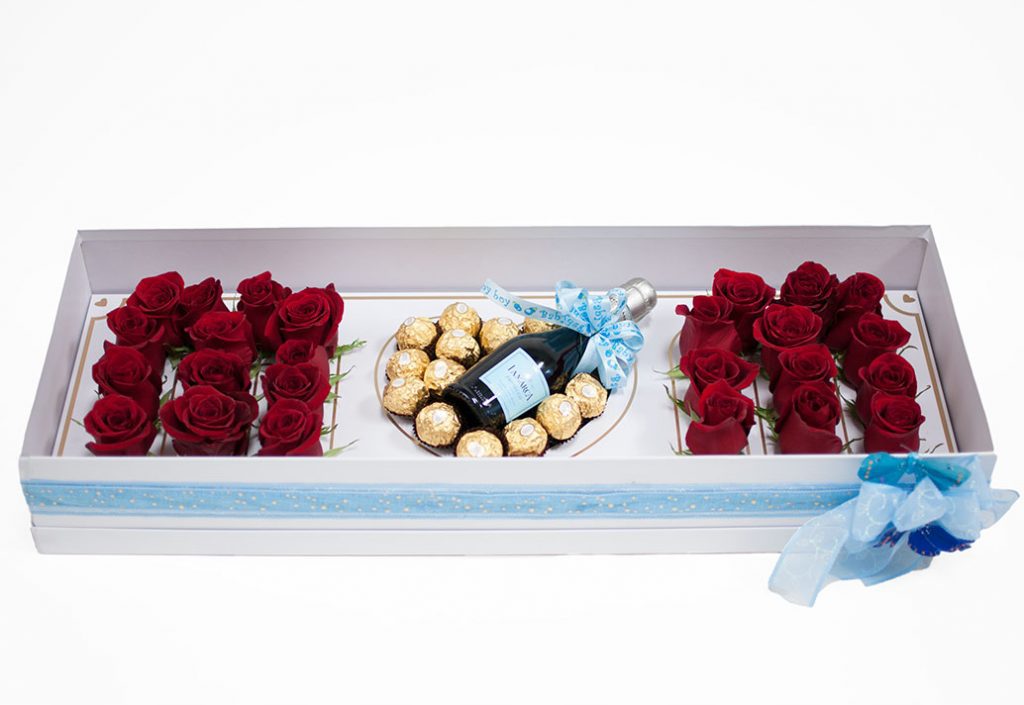 White Rectangular Love Mom Flower Box With Liners and Foams D & E