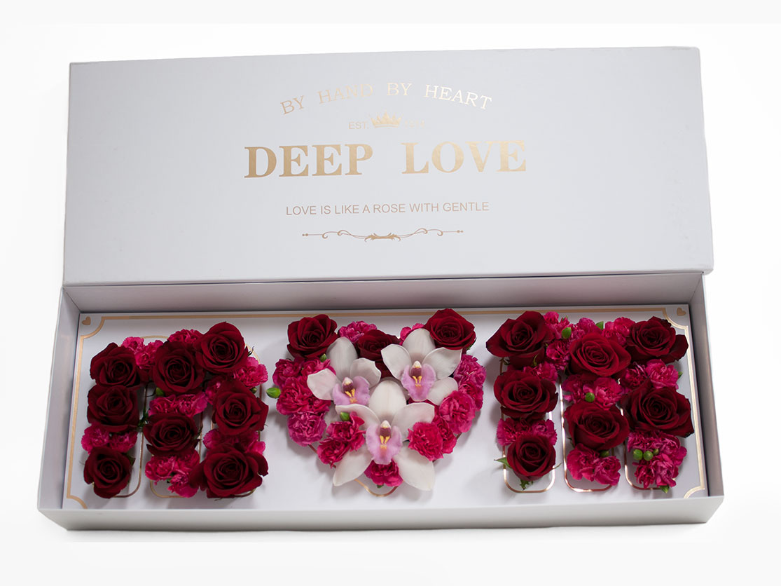 White Rectangular Love Mom Flower Box With Liners and Foams White Rectangular Love Mom Flower Box With Liners and Foams