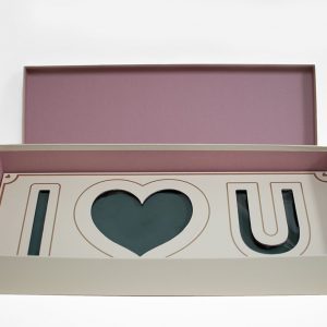 Vanilla Rectangular I Love You Flower Box With Liners and Foams