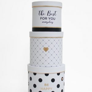 W6608 The Best for You Everyday Polka Dot Round Flower Box Set of 3
