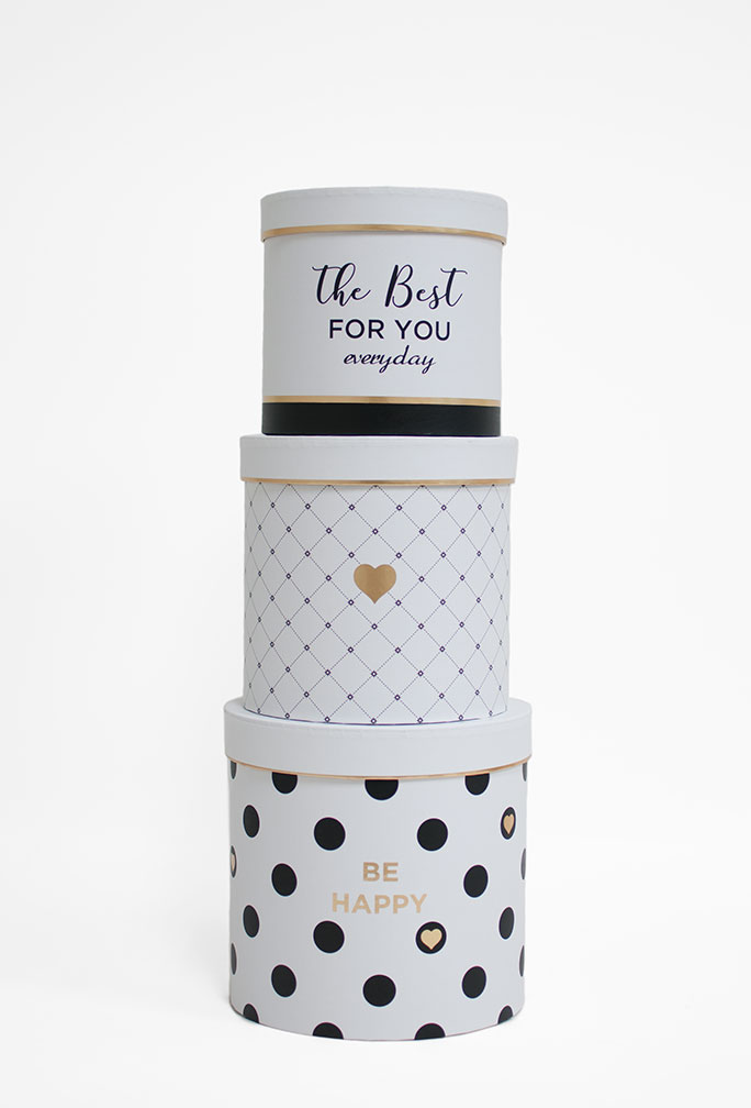 W6608 The Best for You Everyday Polka Dot Round Flower Box Set of 3 W6608 The Best for You Everyday Polka Dot Round Flower Box Set of 3