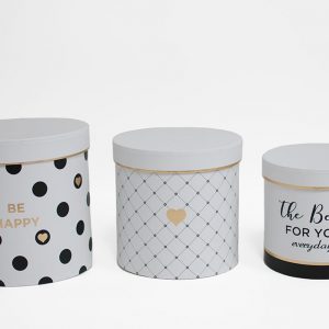 W6608 The Best for You Everyday Polka Dot Round Flower Box Set of 3