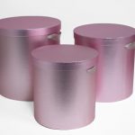 W5642 Set of 3 Round Barrel Rose Gold