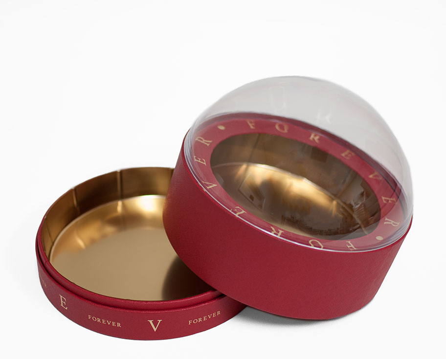 2012 Large Red Forever Round Sphere with Clear Top