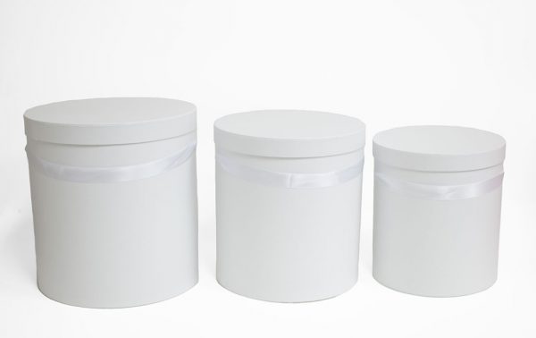 W5638 Set of 3 Round Barrel White
