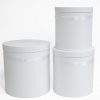 W5638 Set of 3 Round Barrel White