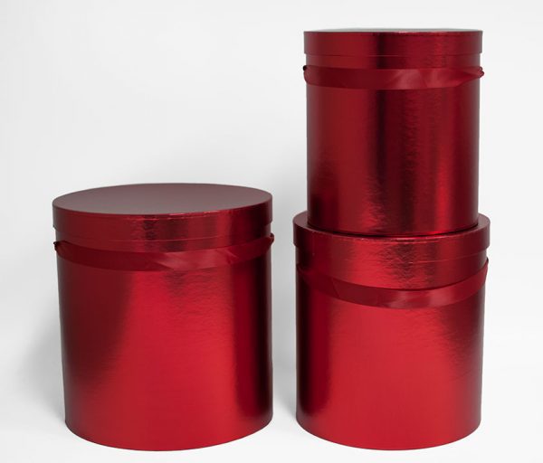 W5640 Set of 3 Round Barrel Red