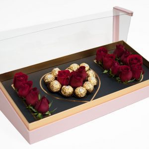 Pink Acrylic I Love You Flower Box Comes With Liners and Foams