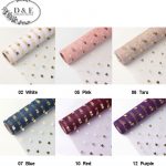 Gold Heart Printed Flower Wrap Mesh 20inch x 15feet