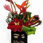 W7646 Black Set of 3 Velvet Square Flower Boxes