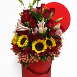 100333red Set of 3 Round Barrel Red