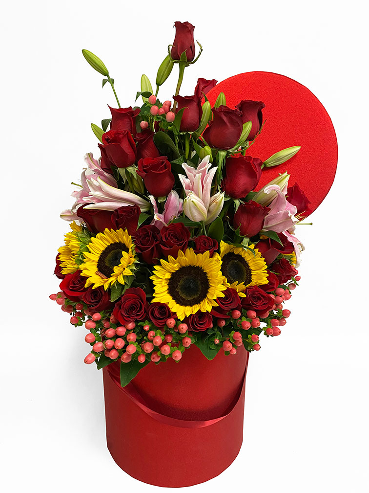 100333red Set of 3 Round Barrel Red