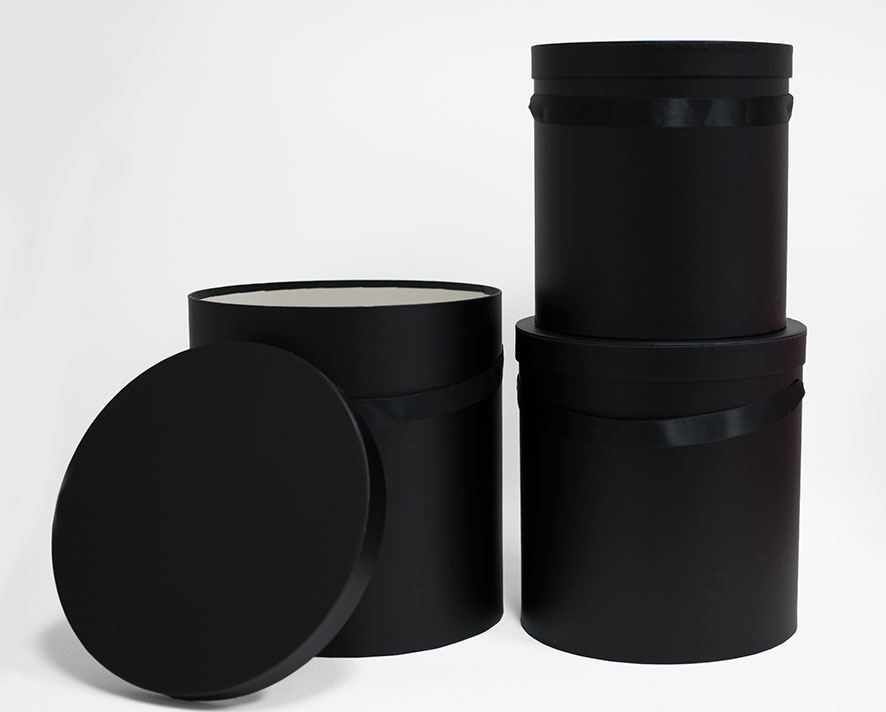 5637 Set of 3 Round Barrel black