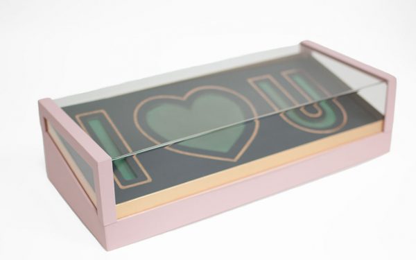 Pink Acrylic I Love You Flower Box Comes With Liners and Foams