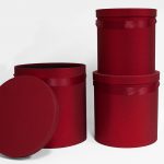 100333red Set of 3 Round Barrel Red