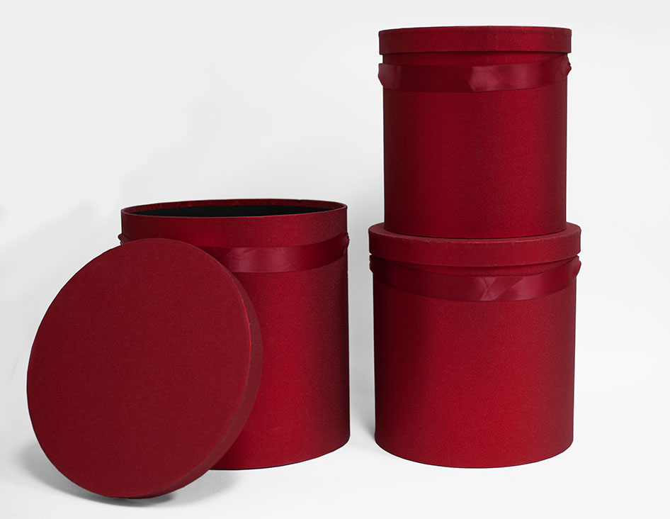W5640 Set of 3 Round Barrel Red