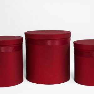 100333red Set of 3 Round Barrel Red