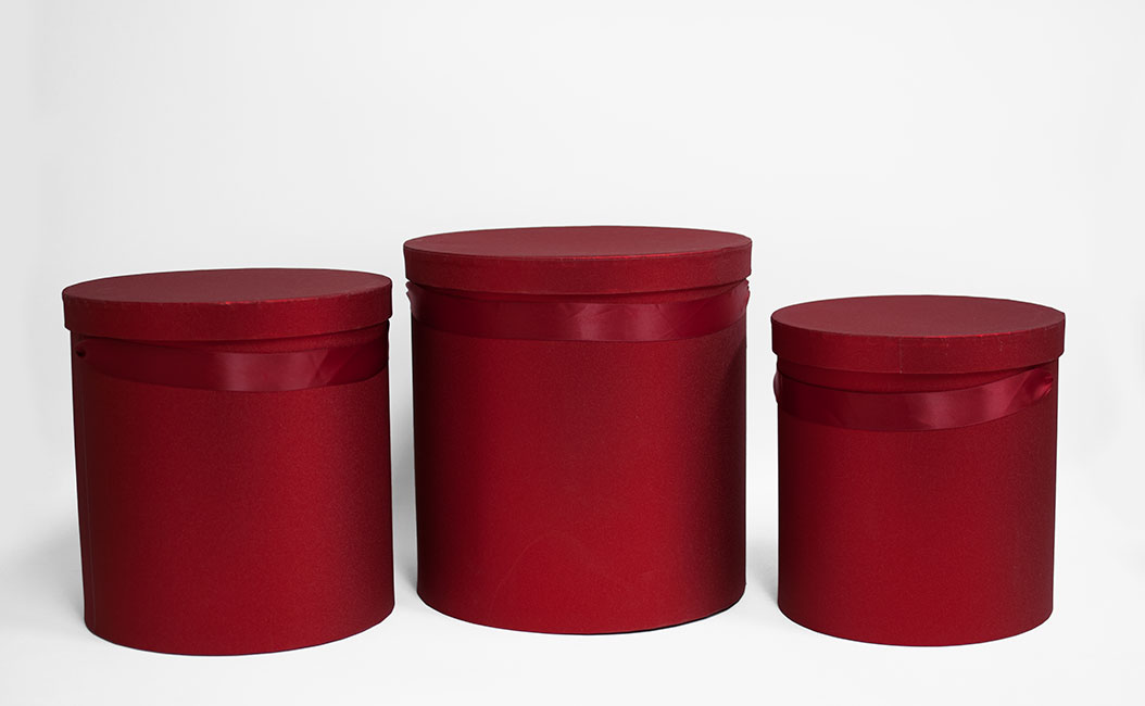 W5640 Set of 3 Round Barrel Red