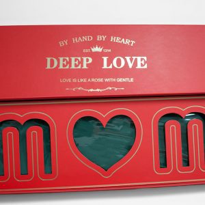 Red Rectangular Love Mom Flower Box With Liners and Foams