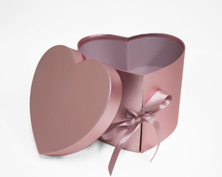 W7494 Rose Gold Heart Shape Flower Box (TwoLayers) D & E Floral Supplies