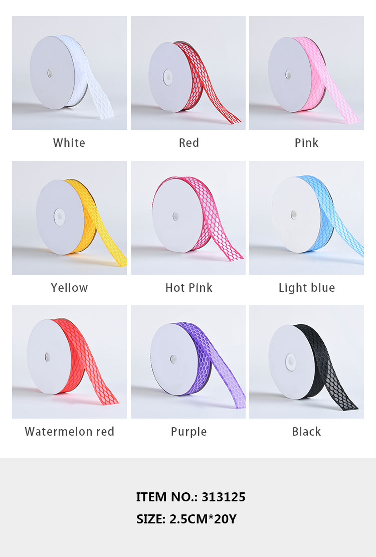 313125 1 Inch Lace Oval Pattern Ribbons