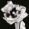 Black And White Plastic Flower Wraps