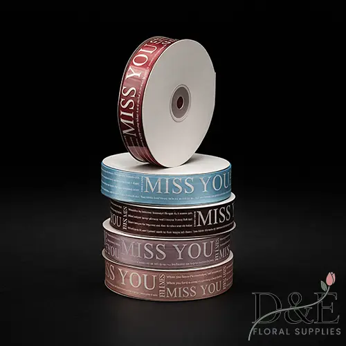 Miss You 1 Inch Satin Ribbons 50 Yards