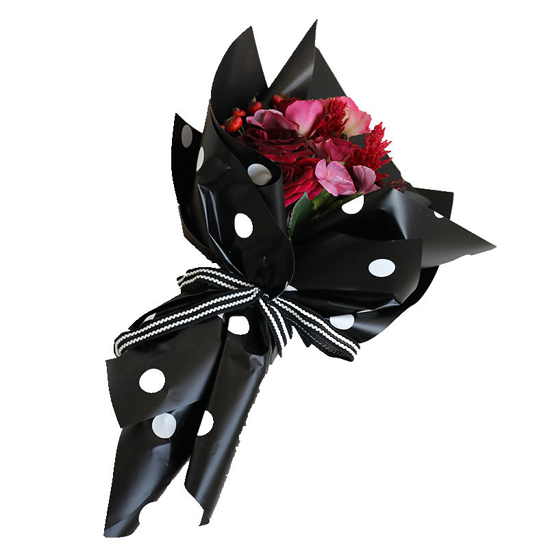 Wave-Point-two-tone Plastic Polka Dot Flower Wraps