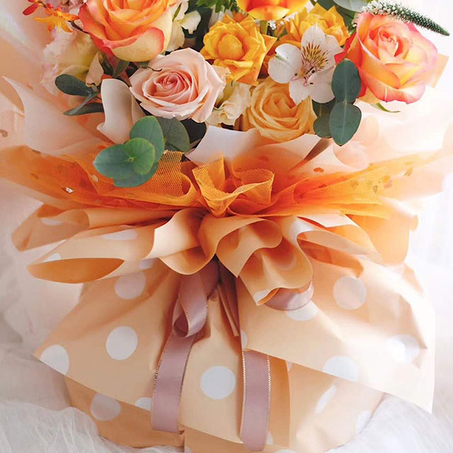 Wave-Point-two-tone1 Plastic Polka Dot Flower Wraps