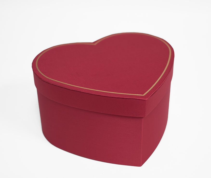 Small Red Heart Shape Flower Box | D & E Floral Supplies