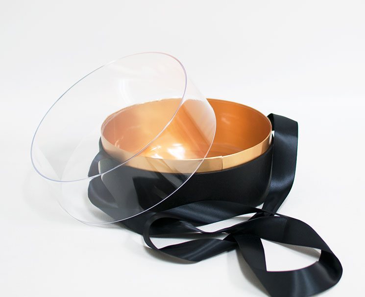 100337 Black Acrylic Round Box
