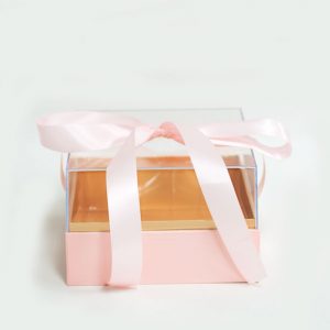 1132A Pink Acrylic Square Flower Box
