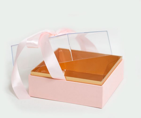 1132A Pink Acrylic Square Flower Box