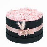 Small Black Round Shape Flower Box