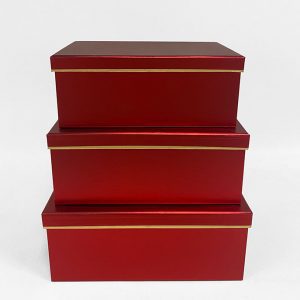 Red Rectangular Box set of 3 W7509