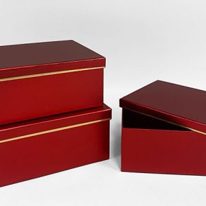 Red Rectangular Box set of 3 W7509