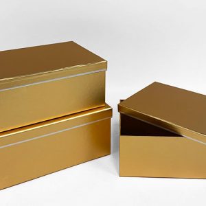 Gold Rectangular Box set of 3 W7507