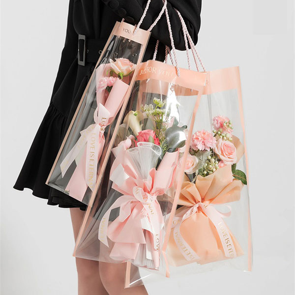 Just For You Transparent Floral Bags (Pack of 10)