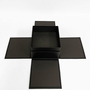 W7195 Black Square Surprise Box with Double Layer Square Containers