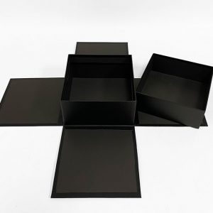 W7195 Black Square Surprise Box with Double Layer Square Containers