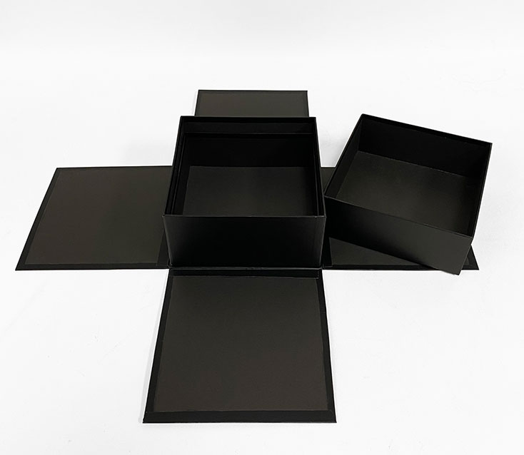 W7195 Black Square Surprise Box with Double Layer Square Containers | D ...