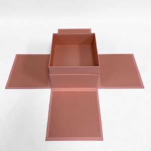 W7197 Pink Square Surprise Box with Double Layer Square Containers