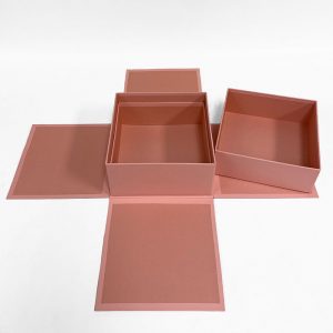 W7197 Pink Square Surprise Box with Double Layer Square Containers