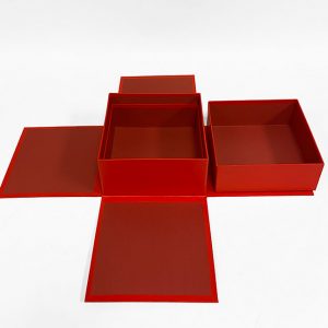 W7198 Red Square Surprise Box with Double Layer Square Container