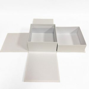 W7196 White Square Surprise Box with Double Layer Square Containers