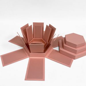 W7436 Pink Hexagon Surprise Box  Set of 3