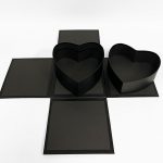 W7191 Black Square Surprise Box with Double Layer Hearts