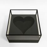 W3020 Black Acrylic Clear Square Box with Heart in the Middle
