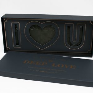 Gray Rectangular I Love You Flower Box With Liners and Foams